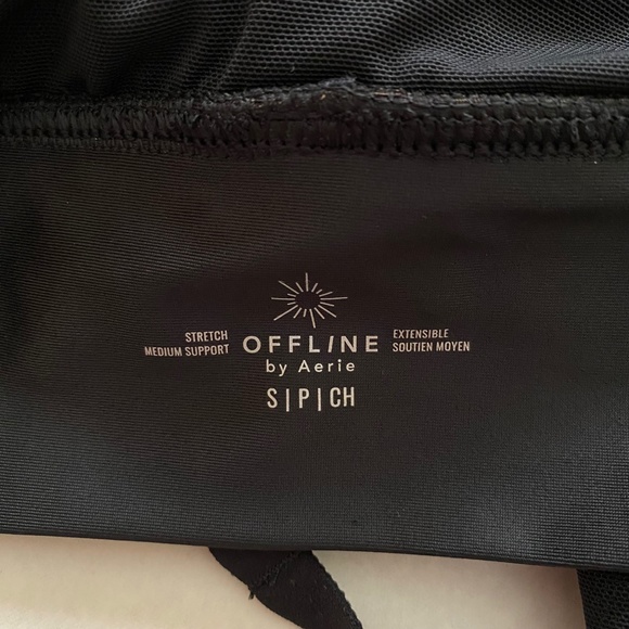 NEW Aerie Offline Shine Racerback Sports Bra Black Small - Picture 13 of 15